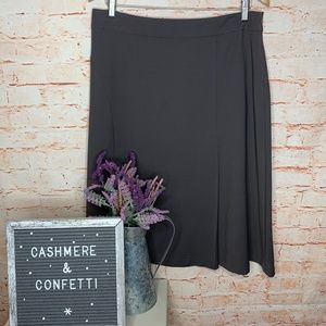 Eileen Fisher Brown A-Line Wool Skirt EUC D2-42